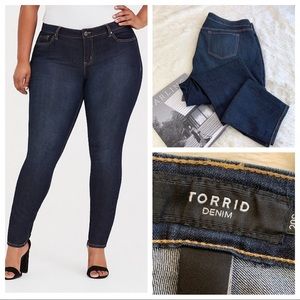 TORRID High Wasted Skinny Dark Wash Jeans, 20S